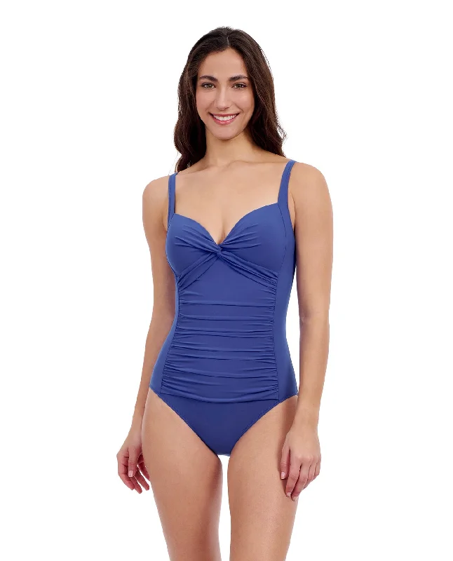 Profile By Gottex Tutti Frutti Twist Front One Piece Swimsuit Sporty Swimwear Bottoms