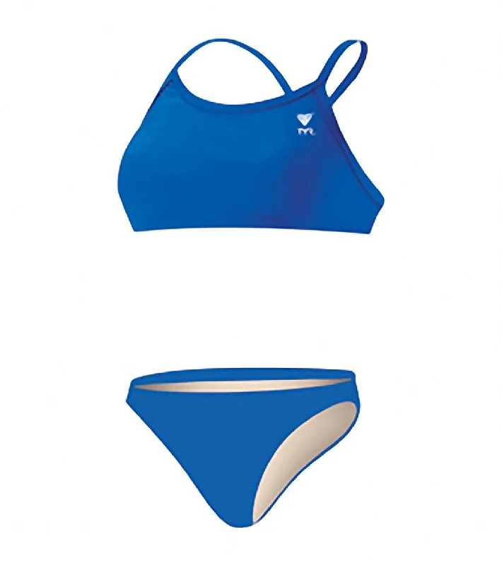 TYR Solid Durafast One Diamondback Workout Bikini Swimsuit Set Royal Retro-Inspired Bikini Set