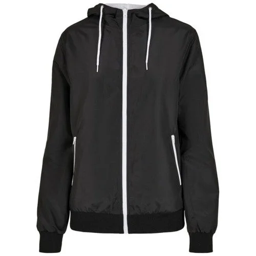 Build Your Brand Womens/Ladies Windrunner Recycled Jacket Zip Front Button Front Snap Front