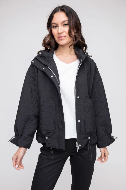 LIV by Habitat Quilted Perfect Puffer Jacket Zippered Front Buttoned Front Snap Front