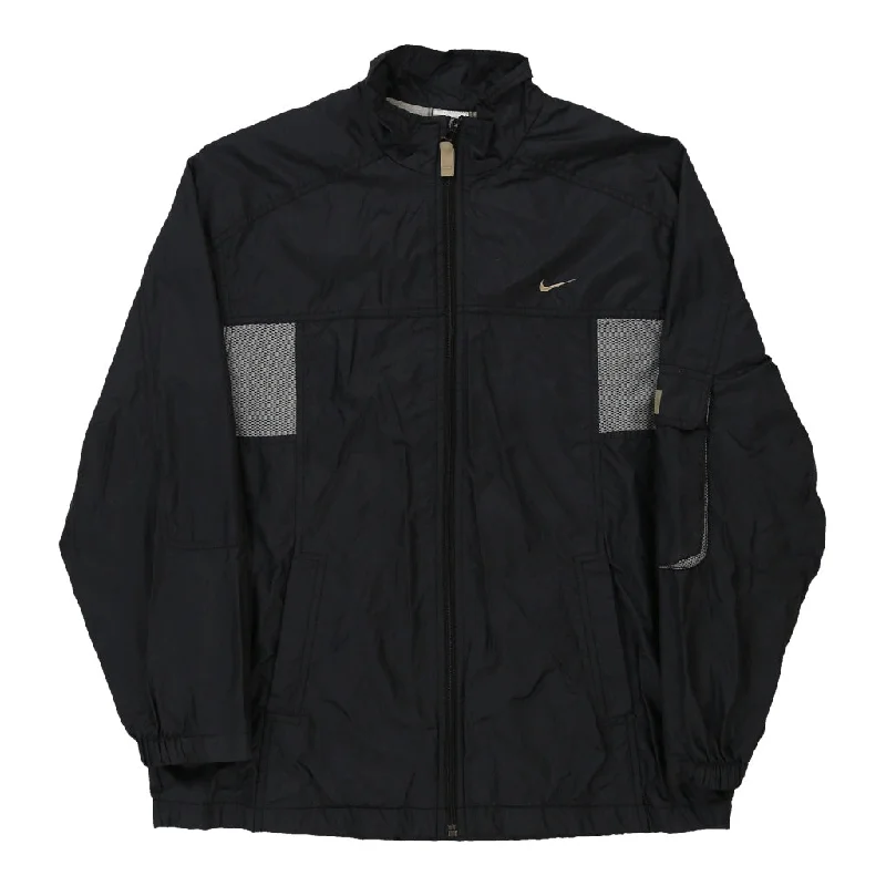 Nike Jacket - XL Black Nylon Blend Snapped Jacket Toggled Jacket Drawstring Jacket