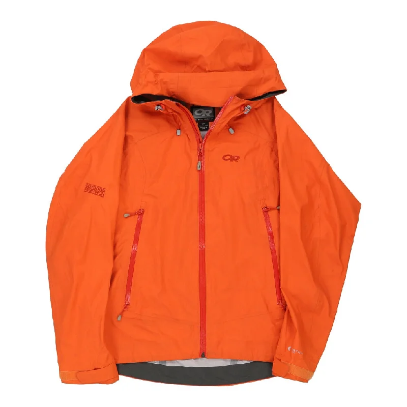 Outdoor Research Jacket - Small Orange Polyester Zip Front Button Front Snap Front