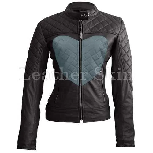 Women Heart Leather Jacket Faux Fur Fabric Real Fur Fabric Shearling Fabric