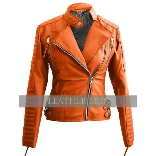 Orange Leather Jacket Mesh Jacket Canvas Jacket Denim Jacket