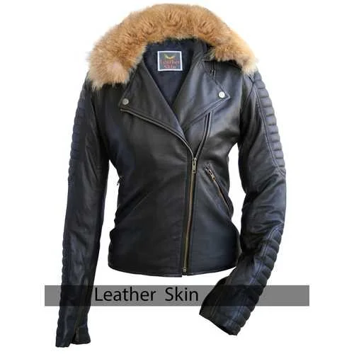 Black Womens Leather Jacket V-Neck Jacket Boat Neck Jacket Square Neck Jacket