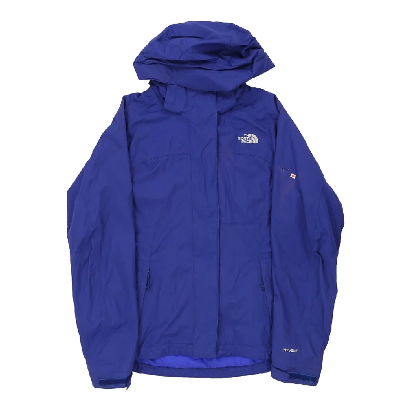 The North Face Jacket - Small Blue Nylon Stand-Up Collar Roll-Neck Collar Turtle Neck