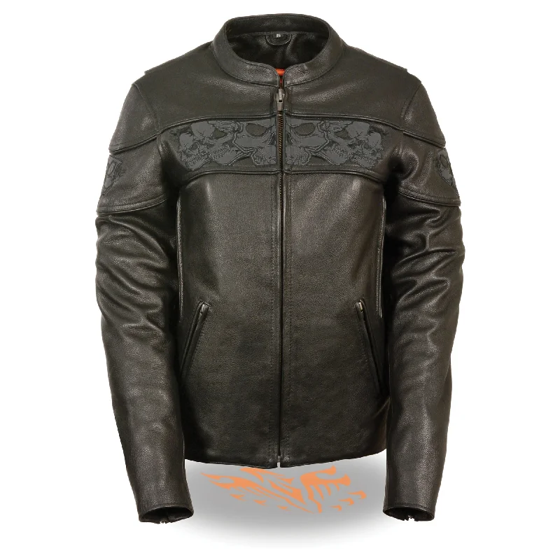 Women's Crossover Scooter Jacket w/ Reflective Skulls Elasticated Jacket Padded Jacket Insulated Jacket