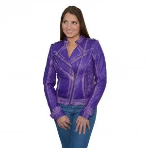 Women's Sheepskin Asymmetrical Moto Jacket w/ Studding Jacket Blazer Coat