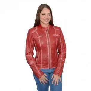 Women's Sheepskin Scuba Style Moto Jacket Satin Jacket Silk Jacket Chiffon Jacket