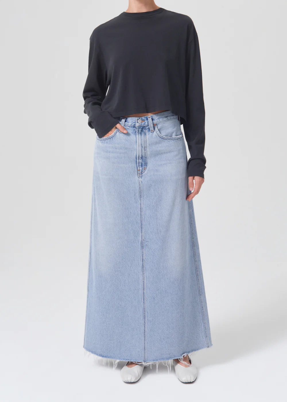 Agolde Hilla Skirt linen skirt breathable