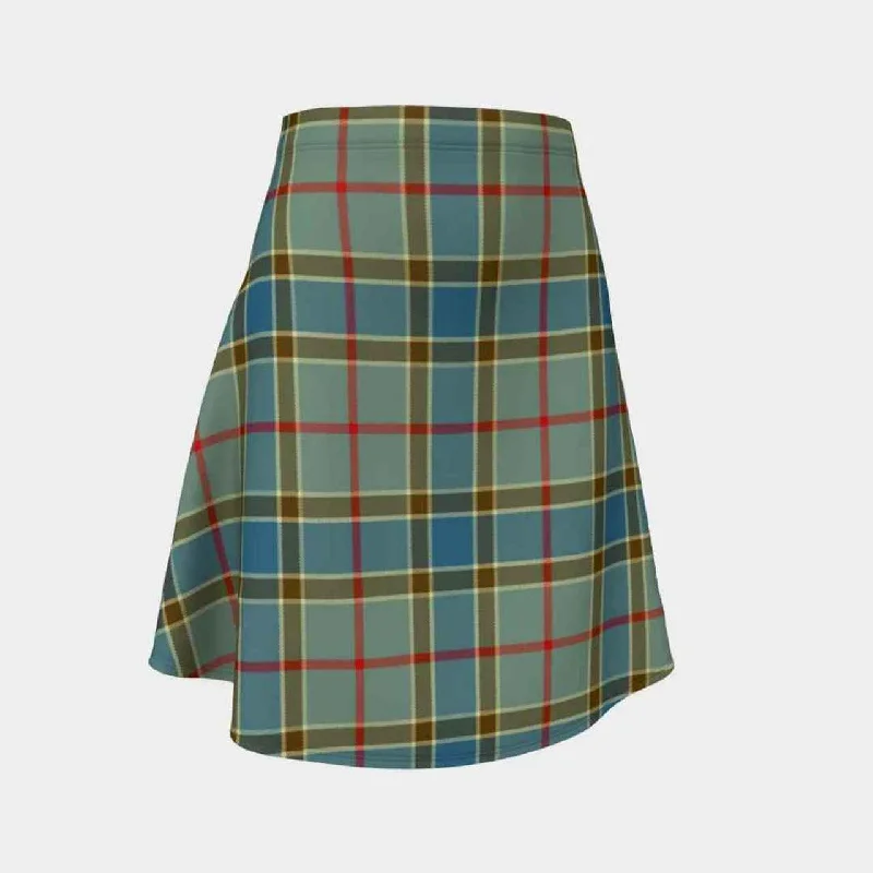 Balfour Blue Tartan Flared Skirt patchwork skirt art