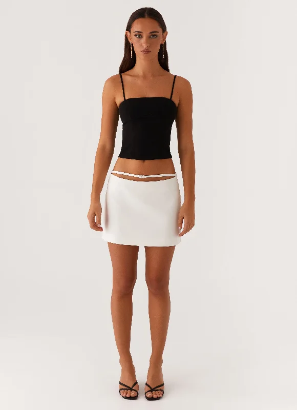 Concrete Jungle Mini Skirt - Off White lace skirt delicate