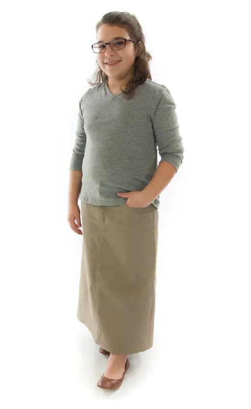 Long Jean Skirt /  Girls Plus Size cashmere skirt fine