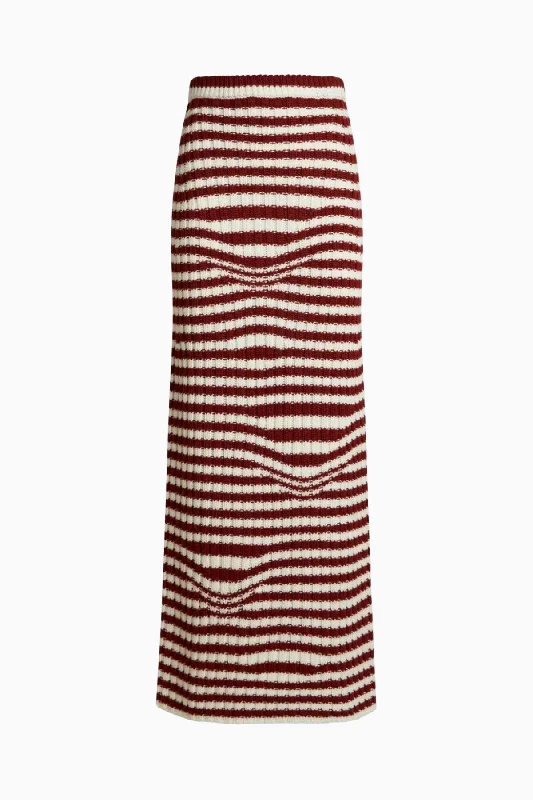 Etro Knitted Striped Midi Skirt - Red corduroy skirt durable