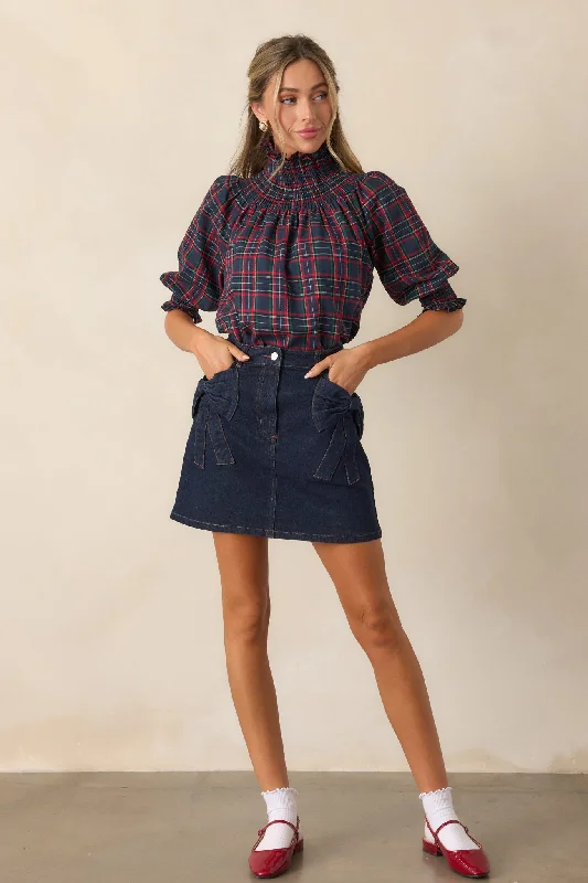 Feel The Rush Dark Wash Denim Mini Skirt wool skirt breathable