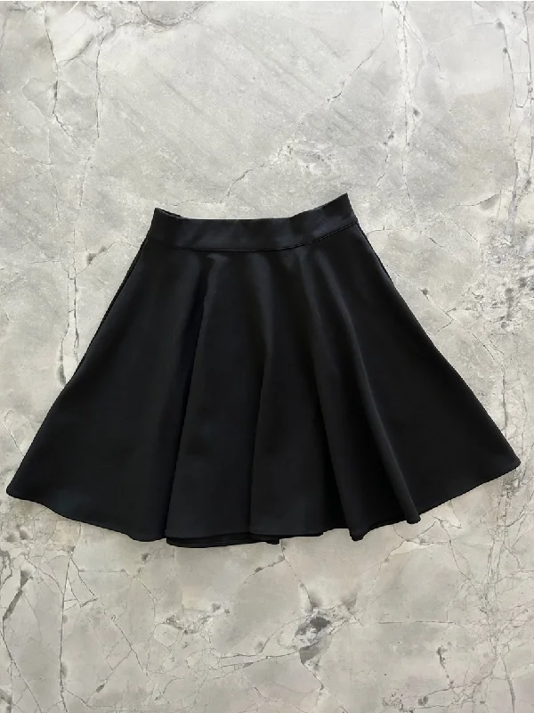 Harper Skater Skirt in Black by Retrolicious silk skirt lustrous