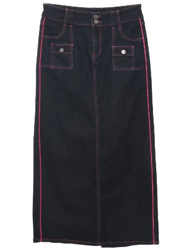 Pencil Shape Denim Skirt - S velvet skirt rich