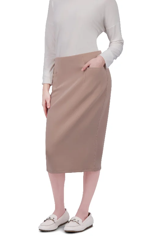 Perfect Fit Pencil Skirt 26" - Mushroom (final-sale) corduroy skirt comfortable