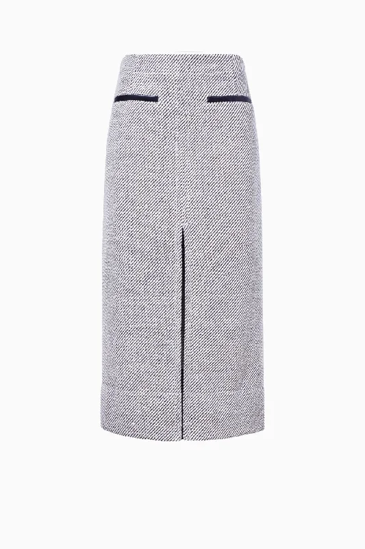 Proenza Schouler White Label Kingsley Skirt - White/ Grey denim skirt fashionable