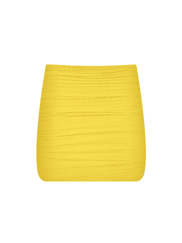 The Twiggy Miniskirt – Lemon (Embossed) leather skirt sleek