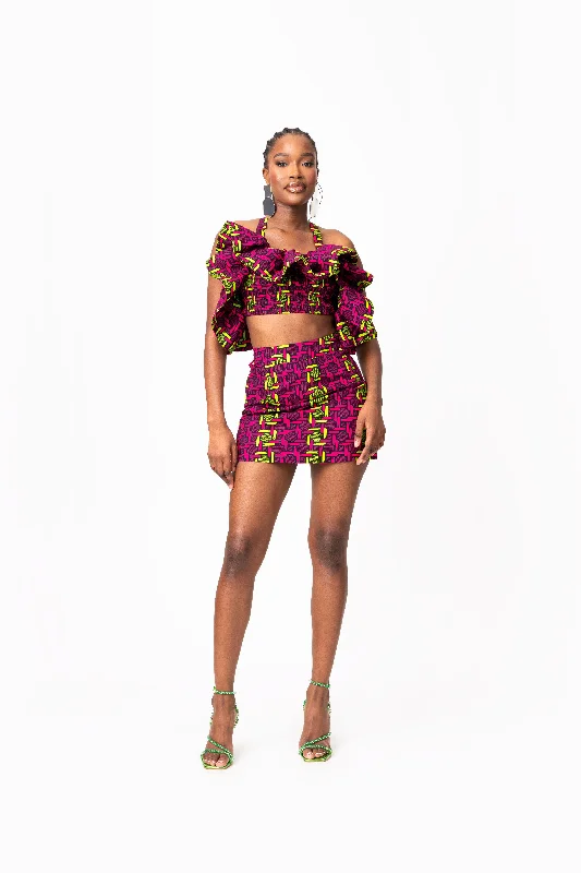 WUNMI African Print Mini Skirt corduroy skirt cozy