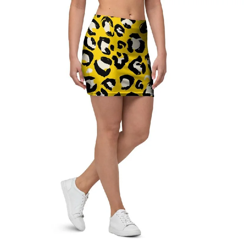 Yellow Leopard Mini Skirt summer skirt style